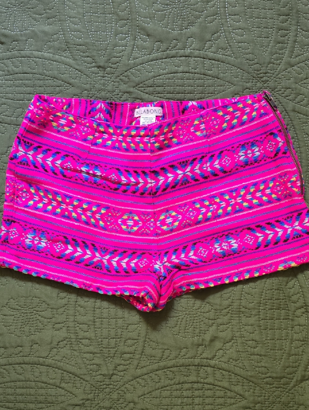Billabong Hot Pink Tribal Print High Waist Shorts